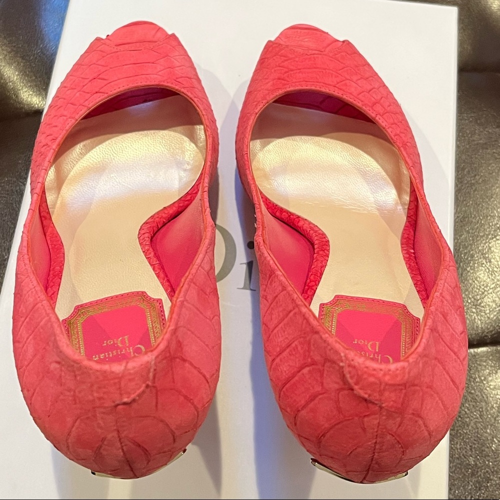 🔥 CHRISTIAN DIOR Peep toe platform heels 👠PINK SIZE 37,5/US 7,5 - Picture 11 of 11